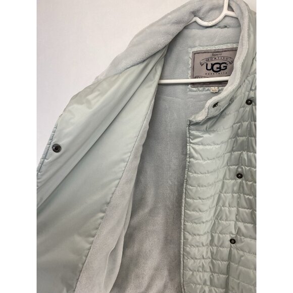 UGG ZANA PUFFER COAT MINT GREEN FLEECE JACKET W/ STAINS Women’s Size Medium - Picture 11 of 15
